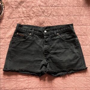 Wrangler 100% Cotton Women's Black Denim Shorts